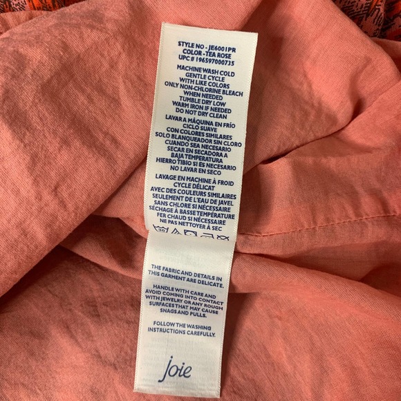 Joie Womens Dress Size Medium Red/Pink Ikat Print Sleeveless‎ Maxi Tiered Boho - Picture 13 of 14